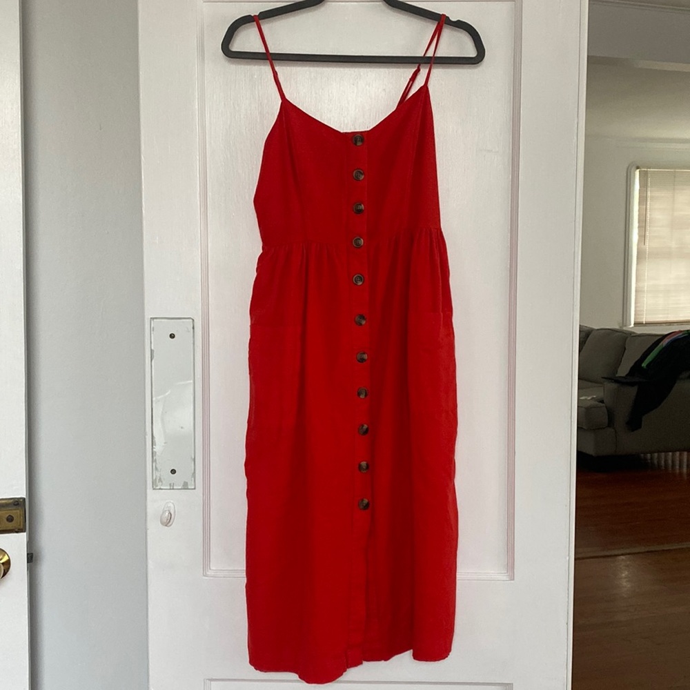 Cotton-Linen blend midi sundress